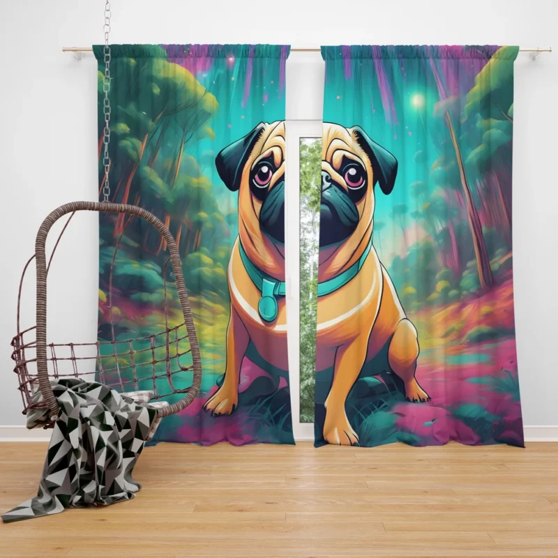 Pug Perfection Petite Companion Dog Curtain