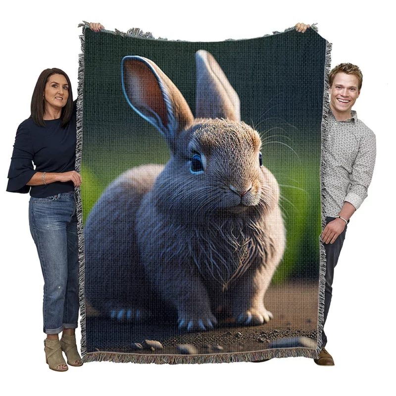 Rabbit With Stone Texture Woven Blanket