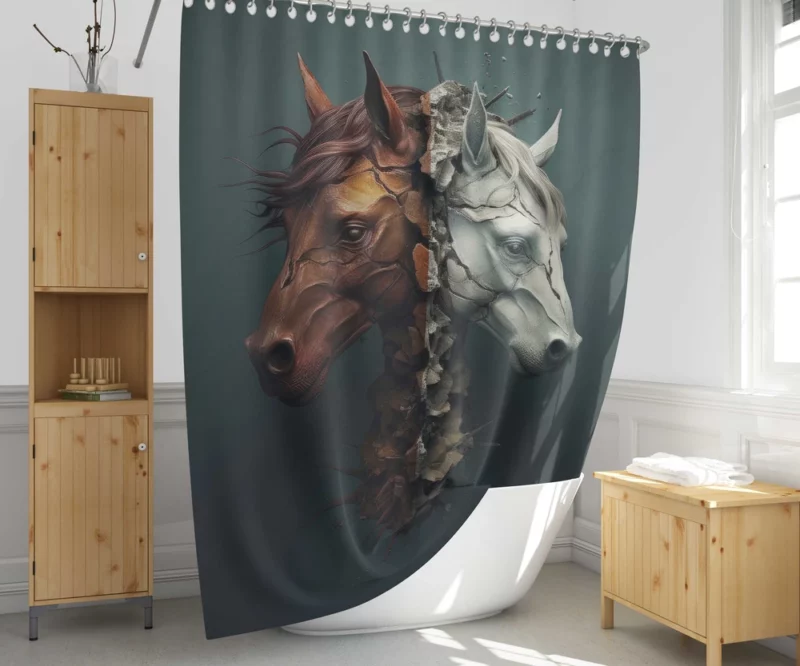 Race Horse Theme Shower Curtain 1