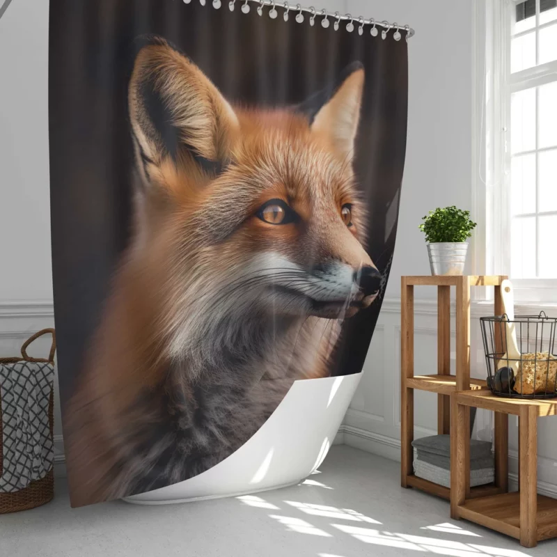 Red Fox Close-Up Shower Curtain