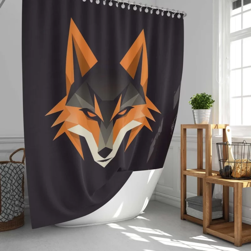 Red Fox Head Black Close-up Shower Curtain