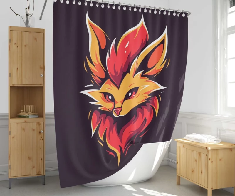 Red Fox Head Close-Up Shower Curtain 1