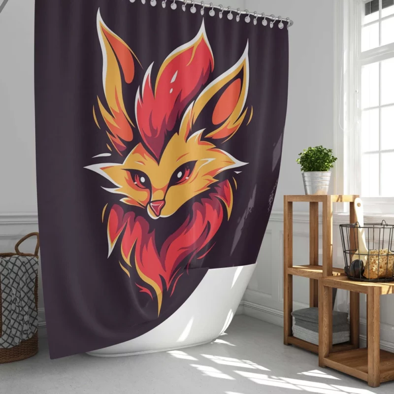 Red Fox Head Close-Up Shower Curtain