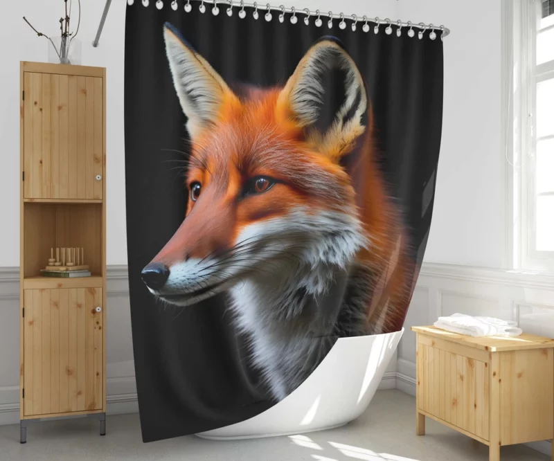 Red Fox in Darkness Shower Curtain 1