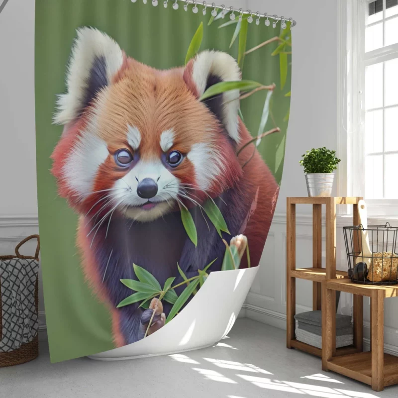 Red Panda Amongst Lush Bamboo Shower Curtain