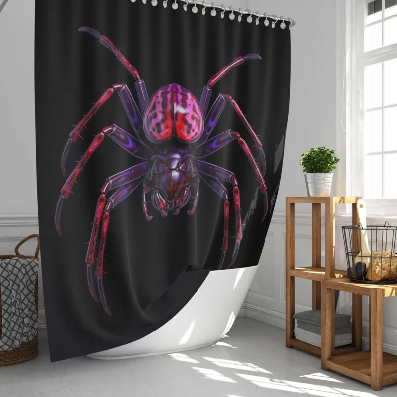 Red and Black Spider Shower Curtain