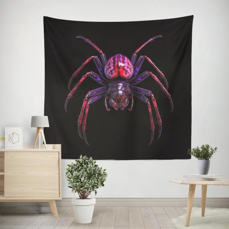 Red and Black Spider Wall Tapestry