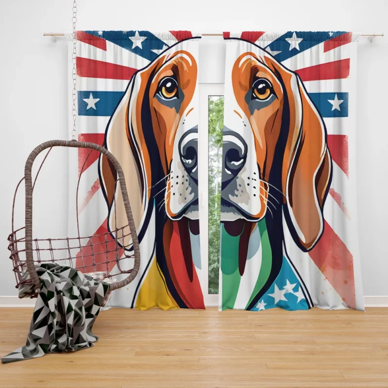Redbone Coonhound Joy The Playful Dog Curtain