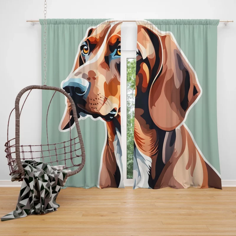 Redbone Coonhound Scent Hound Companion Curtain