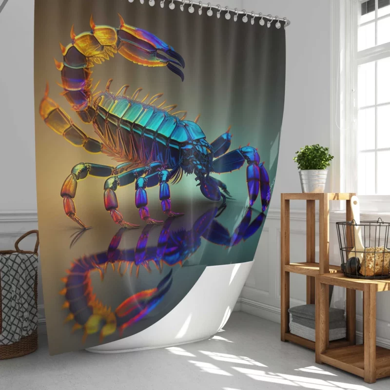 Reflective Scorpion Artwork Shower Curtain