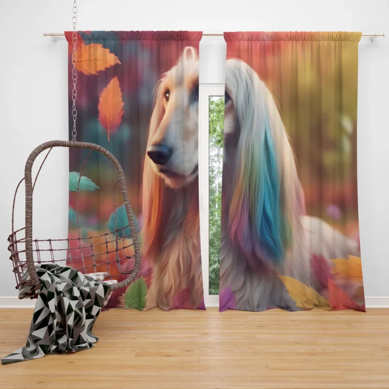 Regal Afghan Hound Dog Royalty Curtain