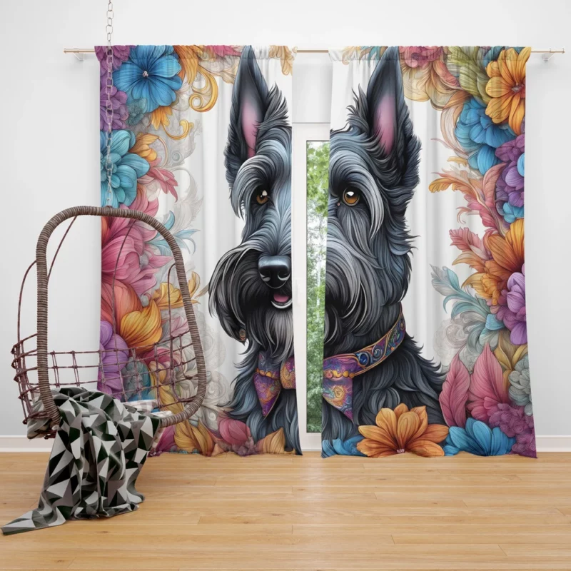Regal Charm Scottish Terrier Dog Curtain