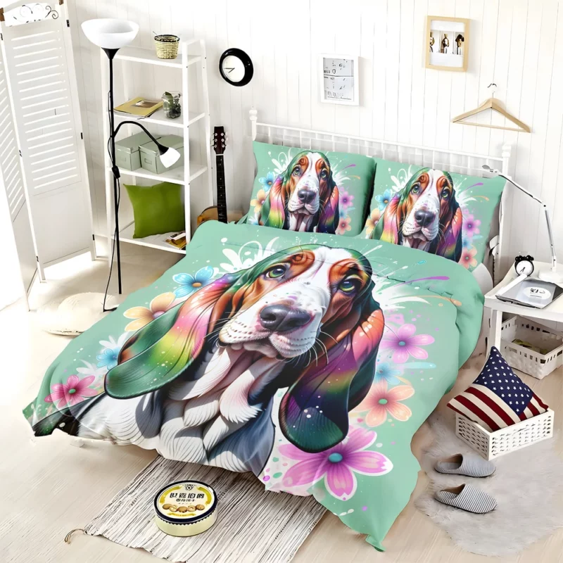 Relaxed Basset Hound Majesty Dog Presence Bedding Set