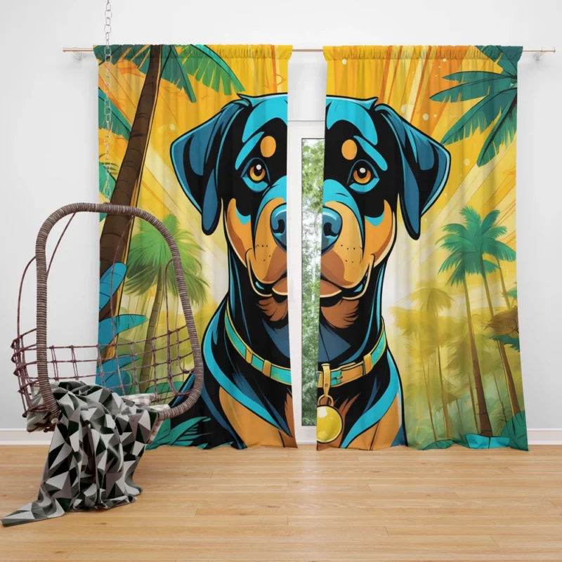 Rottweiler Majesty Strong Dog Breed Curtain