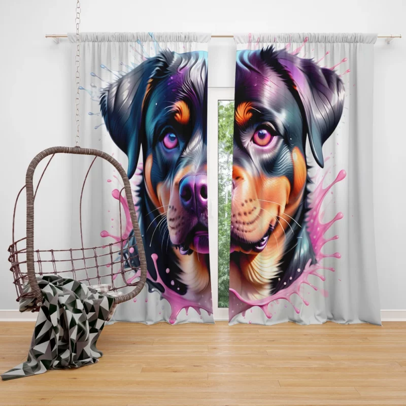 Rottweiler Robust Guardian Dog Breed Curtain