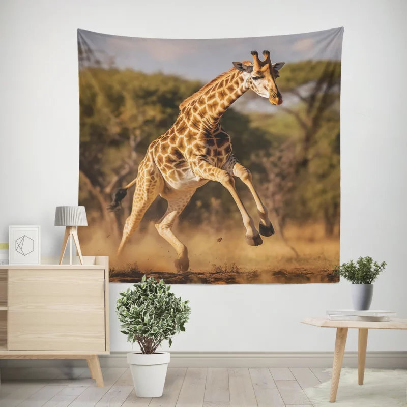 Running Giraffe Wall Tapestry