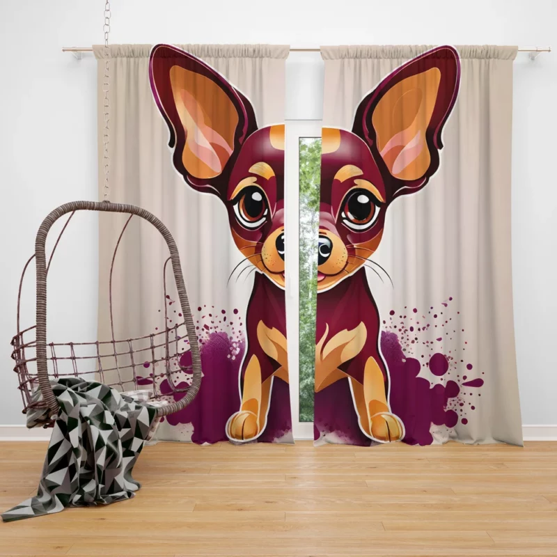 Russian Toy Terrier Delightful Canine Curtain