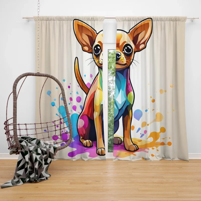 Russian Toy Terrier Elegant Companion Curtain
