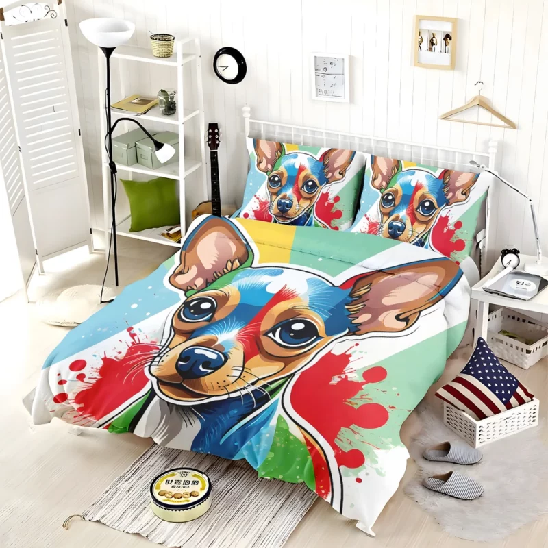 Russian Toy Terrier Joy The Playful Dog Bedding Set