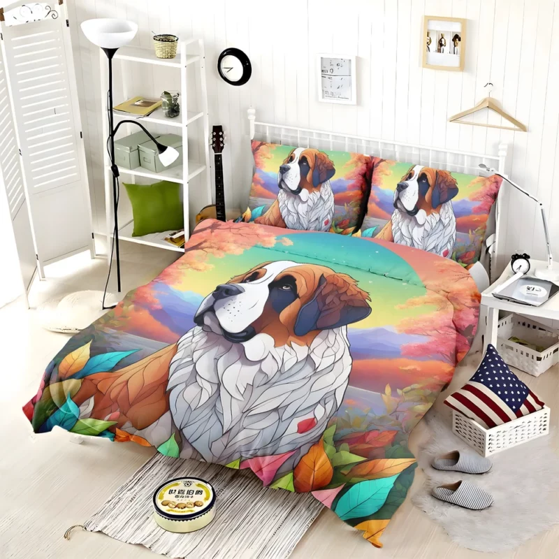 Saint Bernard Beauty Saintly Dog Companion Bedding Set