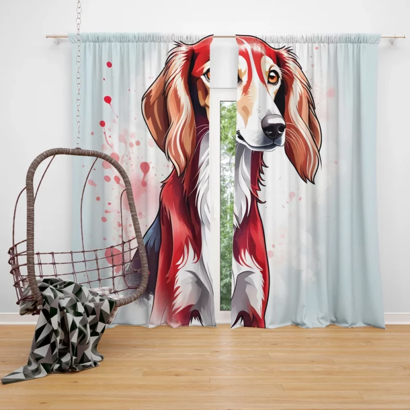 Saluki Charm The Elegant Dog Curtain