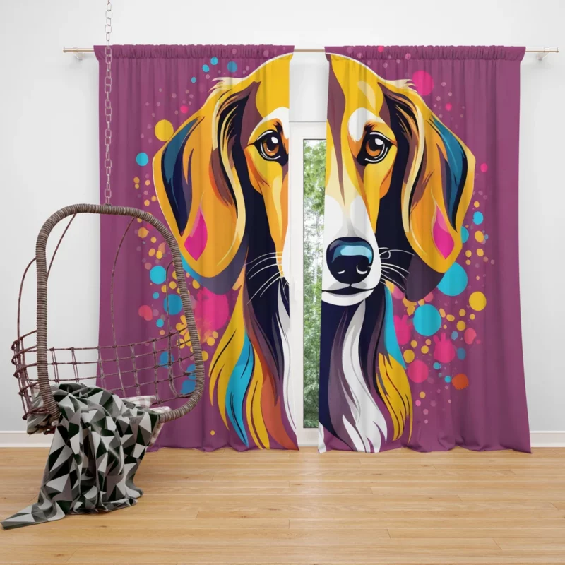 Saluki Majesty Graceful Dog Curtain