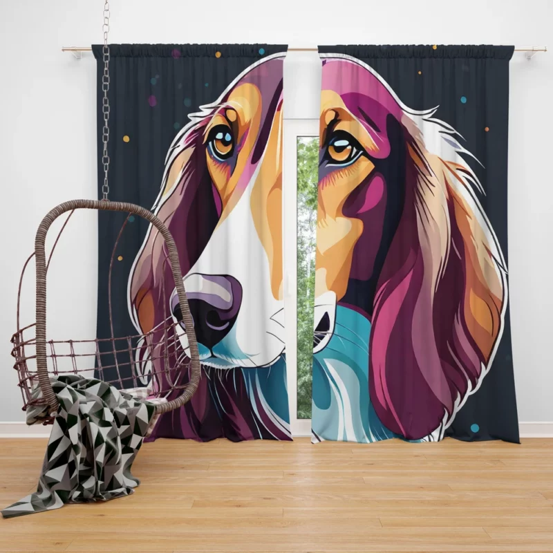 Saluki Wonder Elegant Dog Breed Curtain