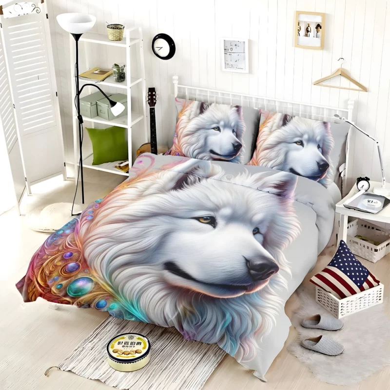 Samoyed Beauty Fluffy Dog Bedding Set