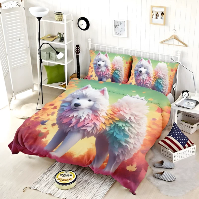 Samoyed Fluffy Arctic Companion Dog Bedding Set