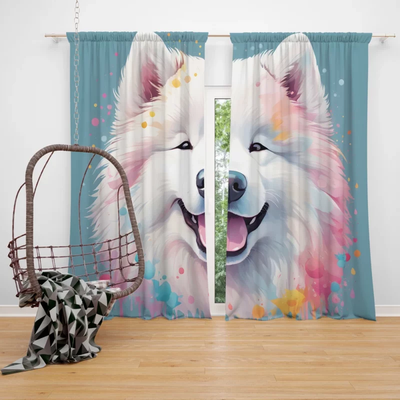 Samoyed Majesty Loyal Dog Curtain