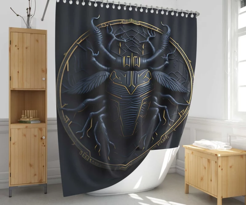 Scarab Cryptocurrency Logo Shower Curtain 1