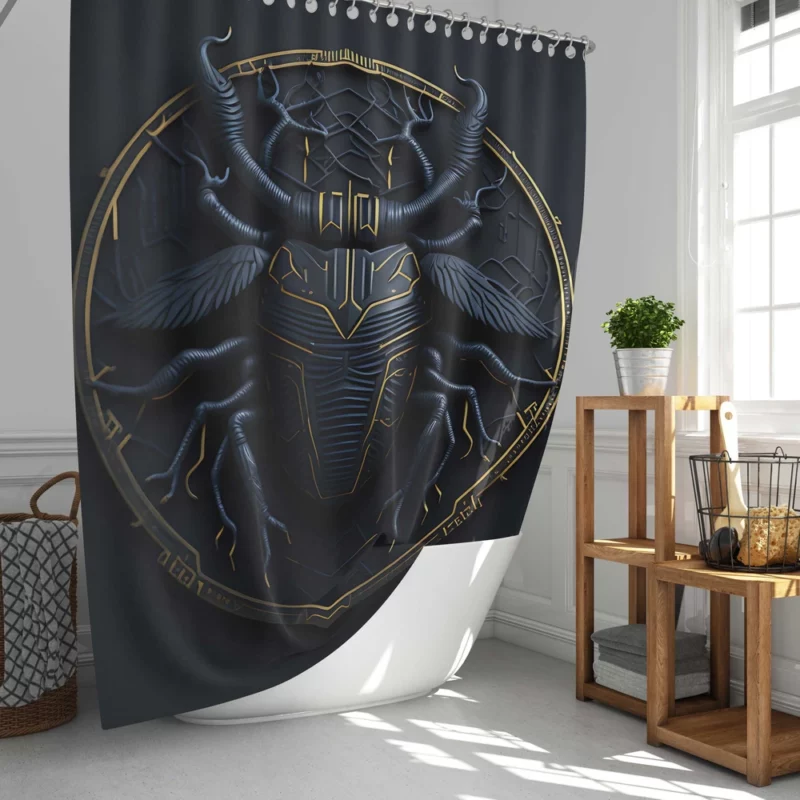 Scarab Cryptocurrency Logo Shower Curtain