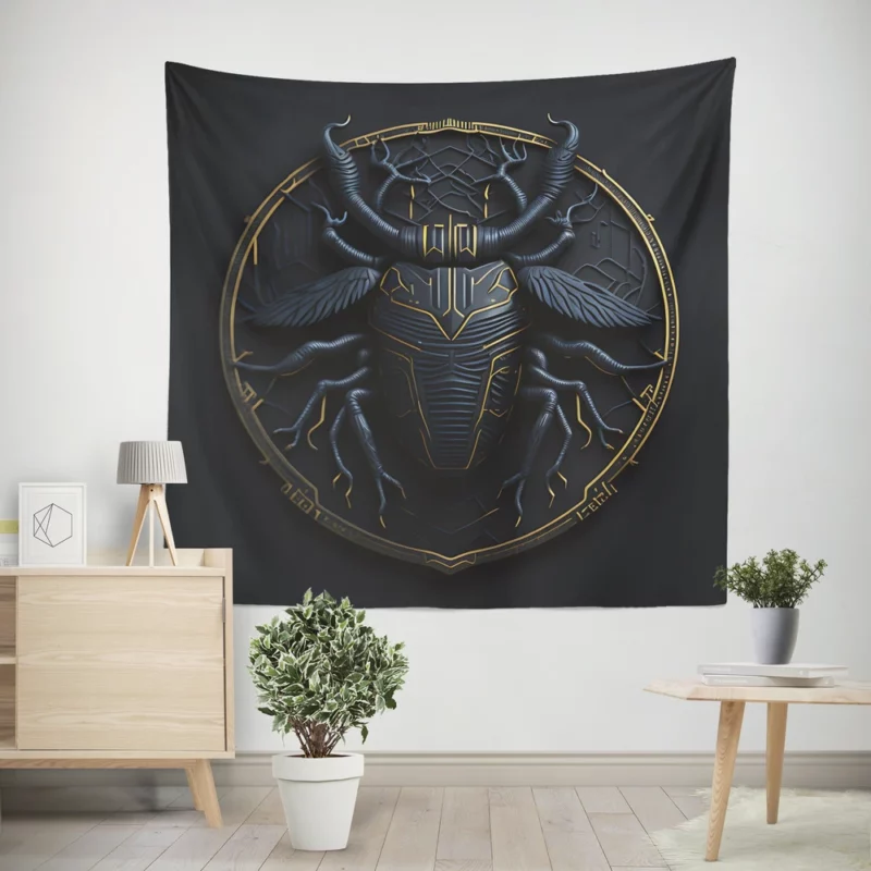 Scarab Cryptocurrency Logo Wall Tapestry