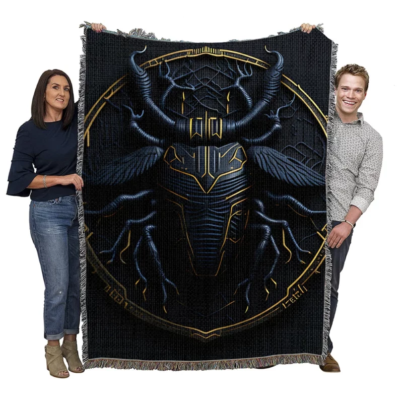 Scarab Cryptocurrency Logo Woven Blanket