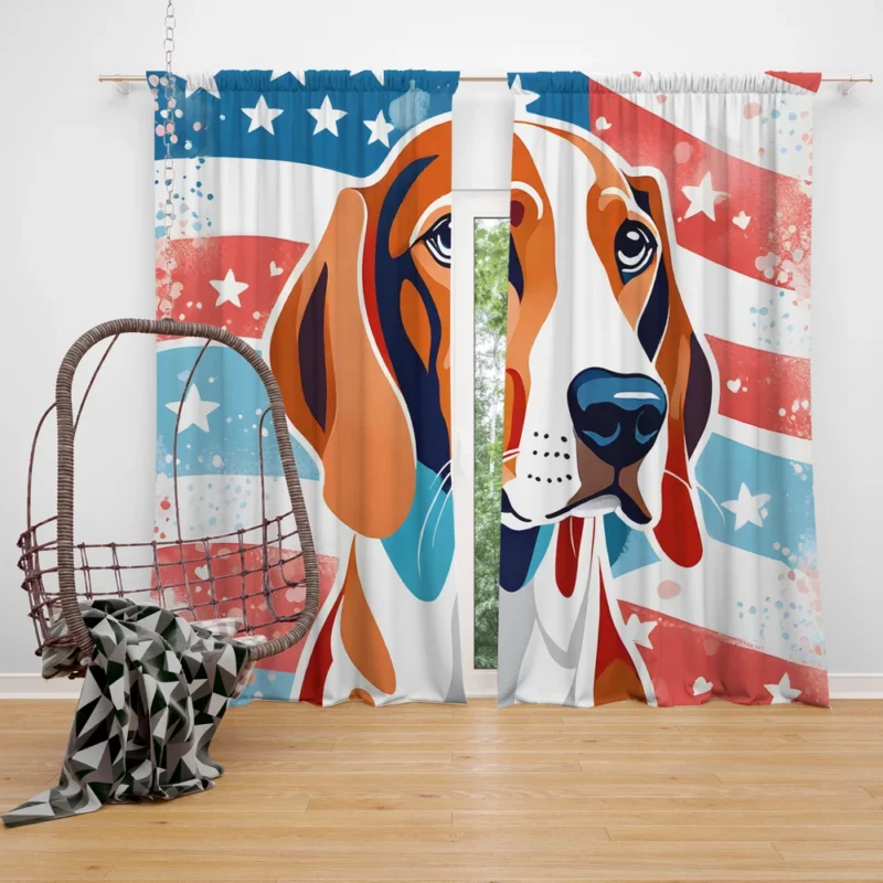 Scent Hound Perfection Redbone Coonhound Dog Curtain