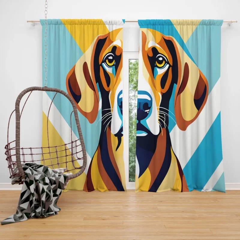Scent Hunter Redbone Coonhound Dog Curtain