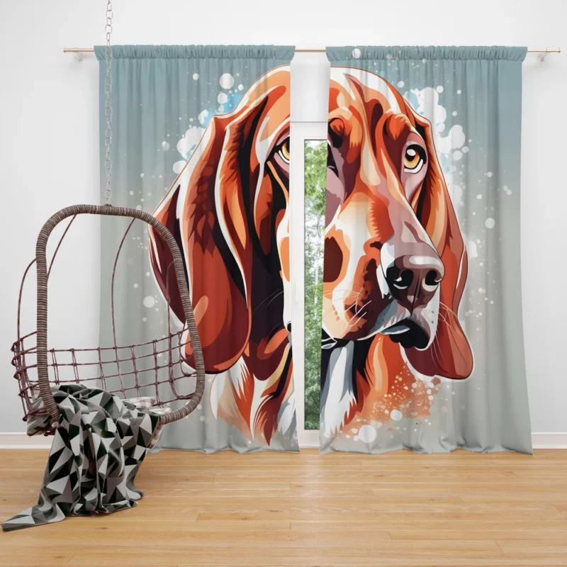 Scent Wonder Energetic Redbone Coonhound Breed Curtain