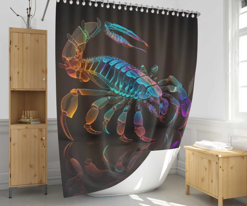 Scorpion on Dark Background Shower Curtain 1