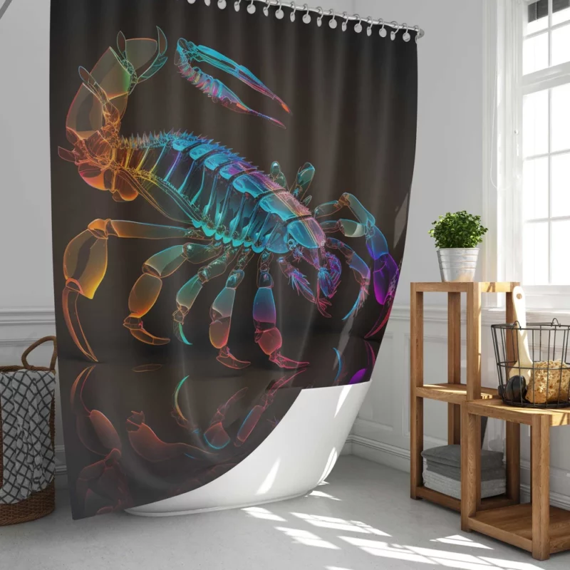 Scorpion on Dark Background Shower Curtain