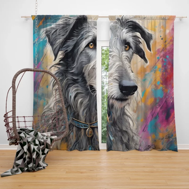 Scottish Deerhound Beauty Loyal Dog Curtain