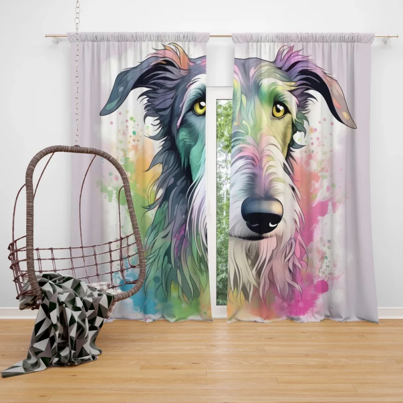 Scottish Deerhound Charm The Elegant Dog Curtain