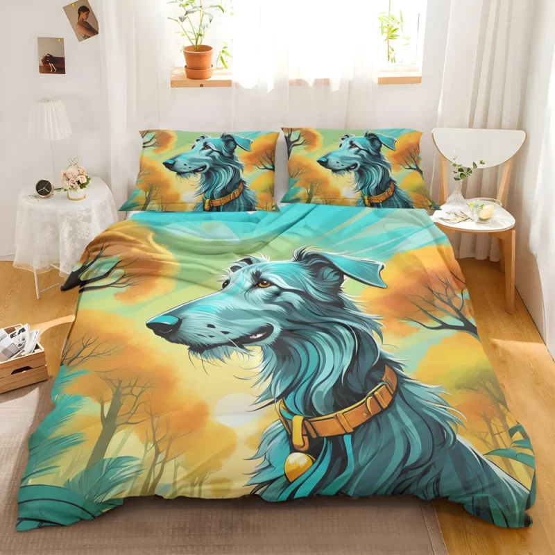 Scottish Deerhound Joy Playful Dog Bedding Set 2