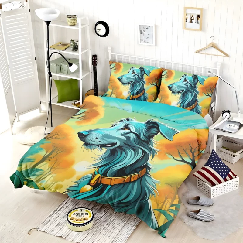 Scottish Deerhound Joy Playful Dog Bedding Set