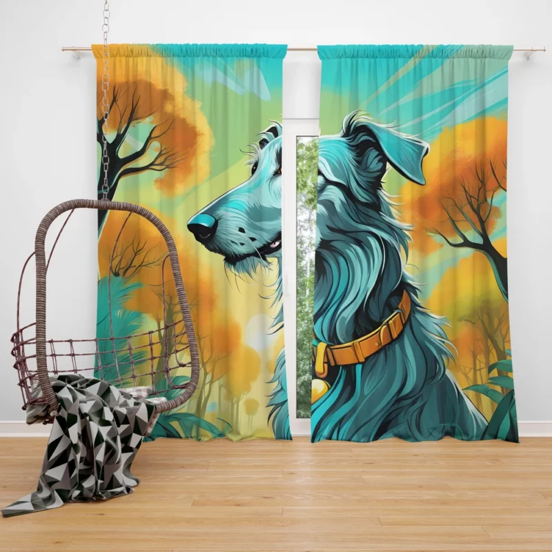 Scottish Deerhound Joy Playful Dog Curtain