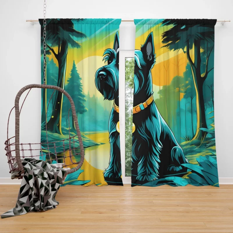 Scottish Terrier Wonder Spirited Dog Breed Curtain