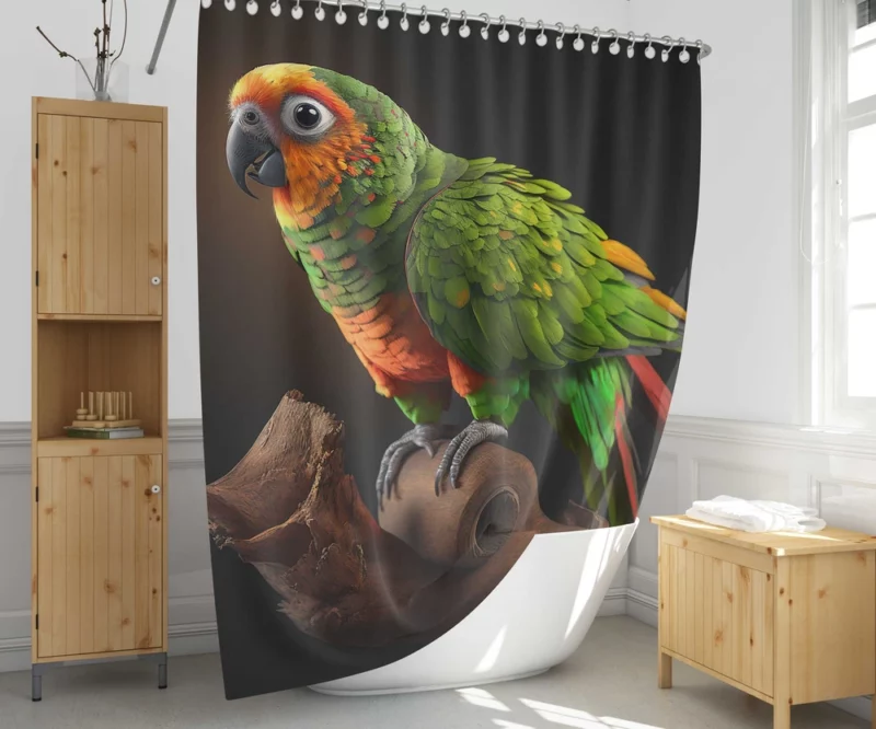 Screaming Sun Conures Nature Palette Shower Curtain 1