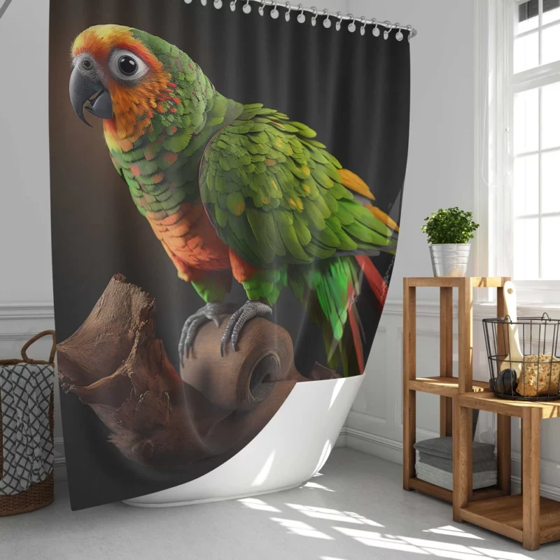 Screaming Sun Conures Nature Palette Shower Curtain