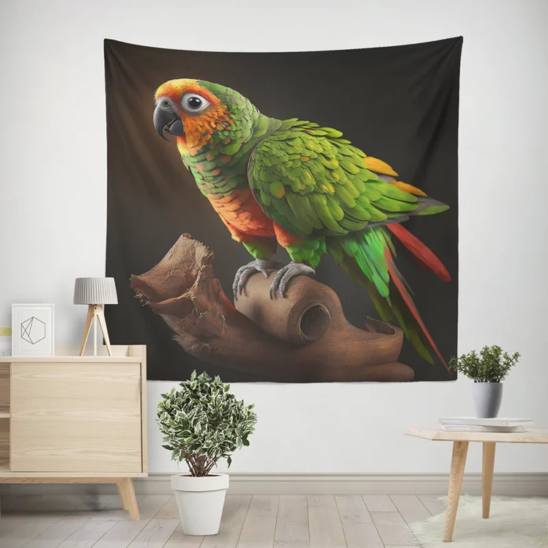 Screaming Sun Conures Nature Palette Wall Tapestry