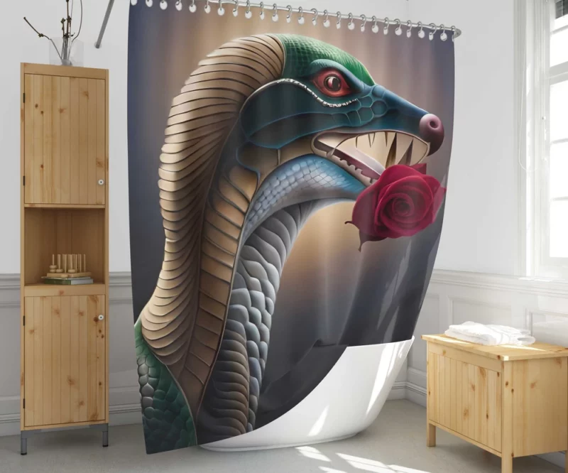 Serpent and Rose Shower Curtain 1