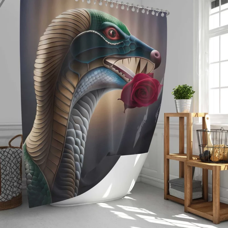 Serpent and Rose Shower Curtain